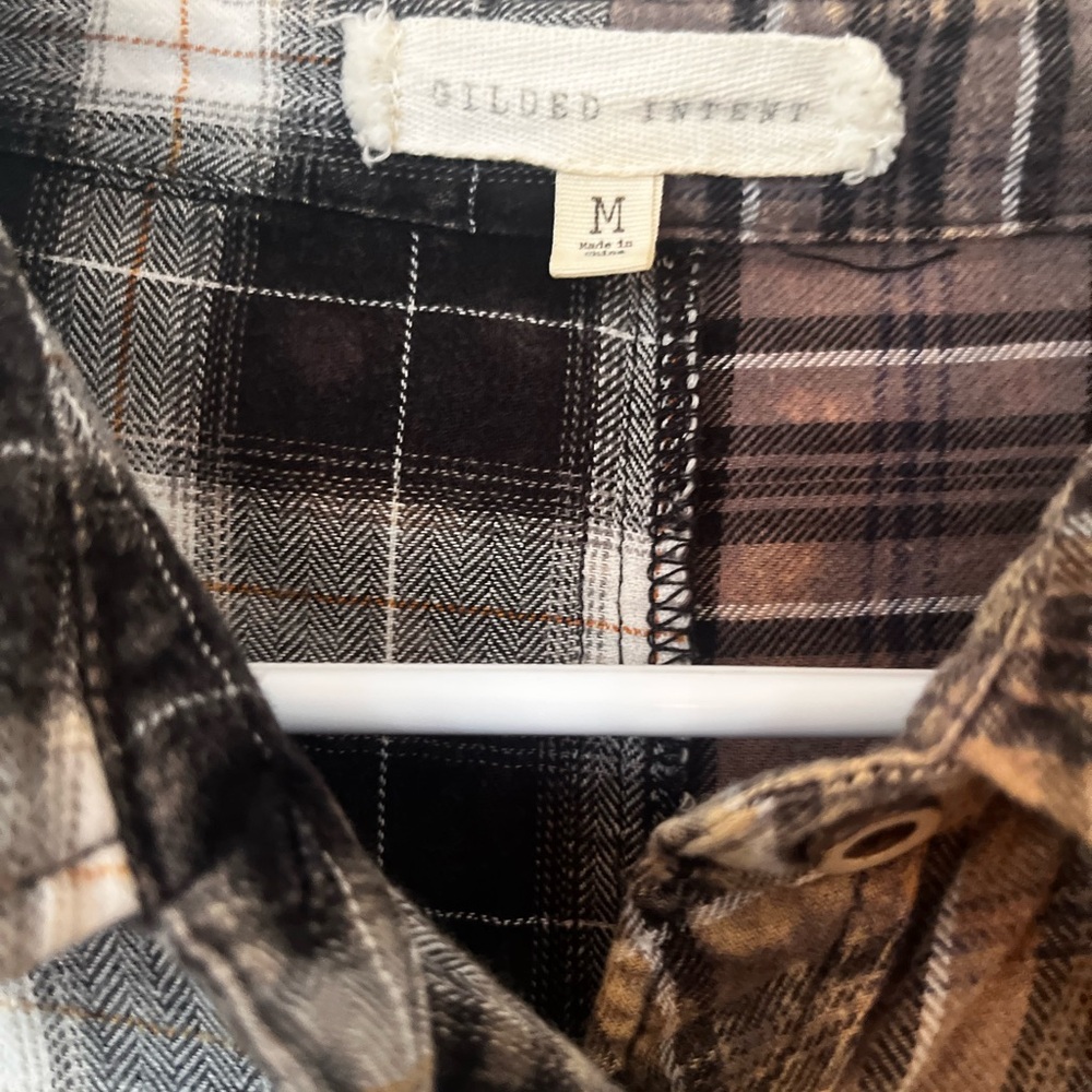 Gilded Intent Asymmetrical Patchwork Pieced Plaid… - image 5